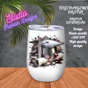 Graduação - Sênior - Escola - Faculdade - Sucesso - Carro - Diploma - Copo 20oz - Copo - Caneca - Copo - Vários projetos - Digital - png - 300dpi+