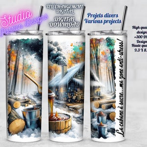 Cabane à sucre - Sirop d'érable - Zone anti-stress - En français - Sugar Shack -  Maple syrup - Gobelet/Tumbler -Mug/Tasse -Chandail-Coussin