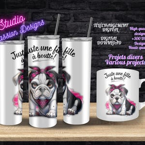 Adorable Grumpy Dog - Funny - Humorous - In French - Mugs - Cups - DIGITAL DOWNLOAD - PNG - 300+ dpi - Sublimation