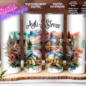 Chalé - Zona Anti-Stress - Natureza - Amigos -Férias -EM FRANCÊS- Com e sem texto-PNG - Tumbler-Cup- Almofada -Tumbler -Sublimação