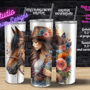 Cheval magnifique et cavalière- Amazing horse and rider - Horse riding - Girl and horse-  Équitation - PNG - +300 D- Digital Download