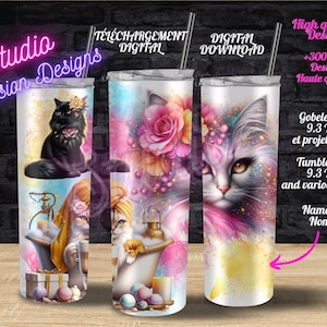 Chats - Cats - Luxury - SPA - Bath bombs - Bath - Bain - Tumbler - Gobelet 20oz