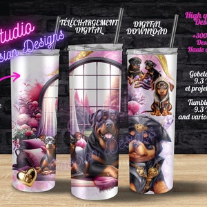 Rottweiler - Pinsher - Dogs - Chiens - Pirate- Winter hat - Tuque - PNG - Tumbler 20oz - Gobelet 20oz - Coussin- Pillow - Digital Download