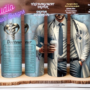 Docteur - Médecin - Homme - Tableau Valeur nutritive - Médical - Stéthoscope - PNG - En français  +300dpi