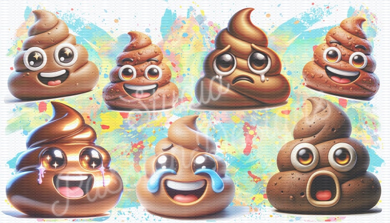 Poop Crying Poop Funny Emojis - Poop Emojis Funny - PNG - Kid Wrap Tumbler - Child ...