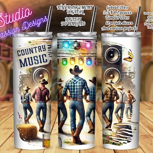 Cowboys - Danse en ligne - Country - Vintage - Sur fond transparent - Gobelets - Tasses - Sacs- Chandails -PNG - 300+ dpi