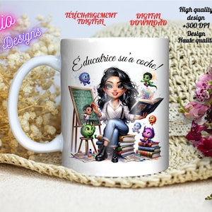 Educadora - Educadora especializada - Primera infancia - Guardería - Niños - Descarga Digital - Proyectos varios - PNG -EN FRANCÉS