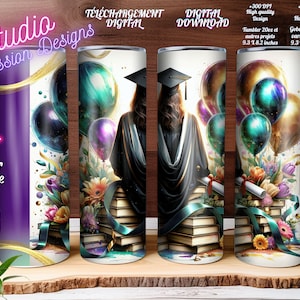 Graduation - Senior- École - College - Succès - Ajoute ton texte - Add your own text -Gobelet 20oz Tumbler- Coussin - Digital - PNG -300dpi+