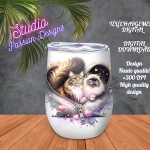 Chats- Himalayen- Tabby- Amour- Coeurs- Amazing Cats- Love- Hearts- Tasse- Mug - Tumbler- Gobelet-Tshirt- Coussin - Pillow - PNG- Clipart