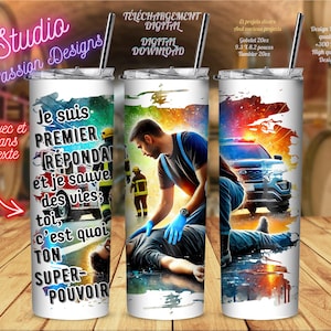 Premier répondant - First responder- Emergency - Urgence - Tumbler 20oz - Gobelet 20oz - Tasse- Mug -  PNG - Digital Download - En français