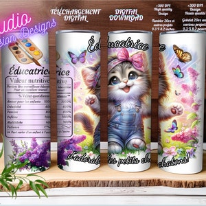 Éducatrice- Petite enfance - Garderie - Chaton - Maternelle - Valeur Nutritive- Digital  Download - Projets divers  - PNG -EN FRANÇAIS -