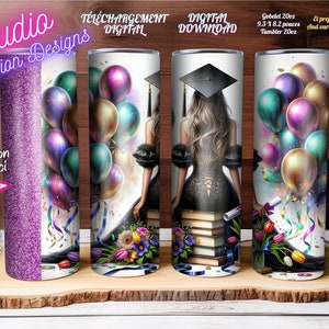 Graduation - Senior- École - College - Succès - Ajoute ton texte - Add your own text -Gobelet 20oz Tumbler- Coussin - Digital - PNG -300dpi+