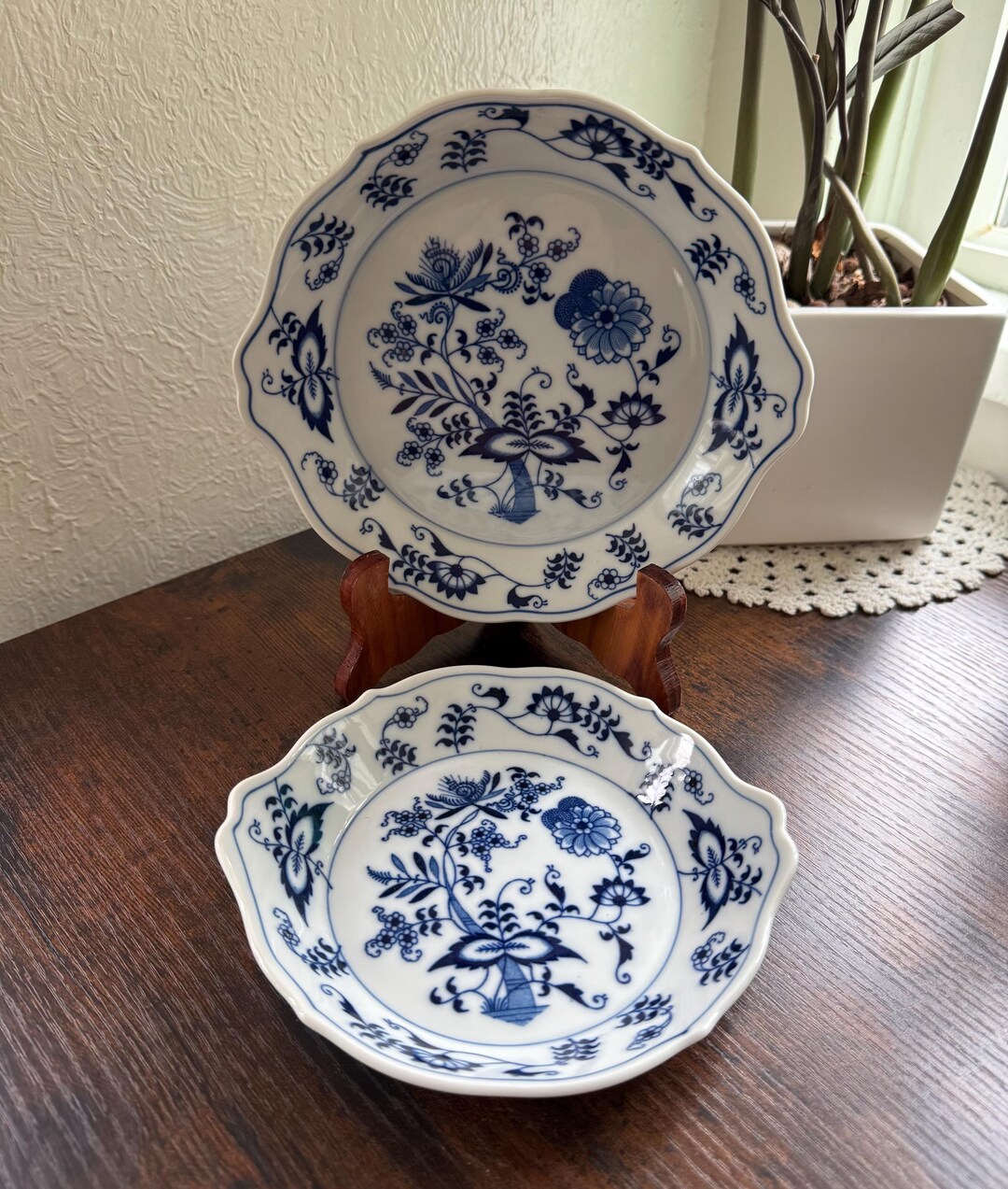 Blue Danube Au Gratin Dish Set Blue Onion Porcelain Japan Vintage ...