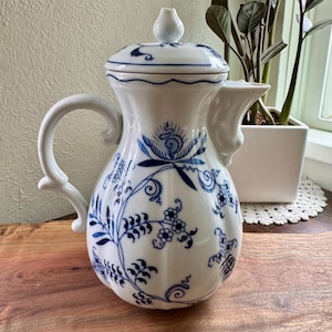 Vintage Blue Danube Coffee Pot Japan Blue Onion Porcelain Teapot 9 Inch