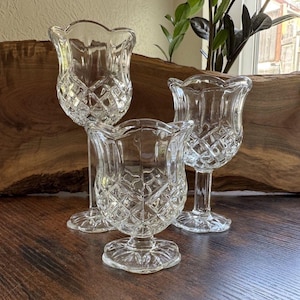 Vintage Homco Graduating Tulip Votive Candle Holders Set of 3