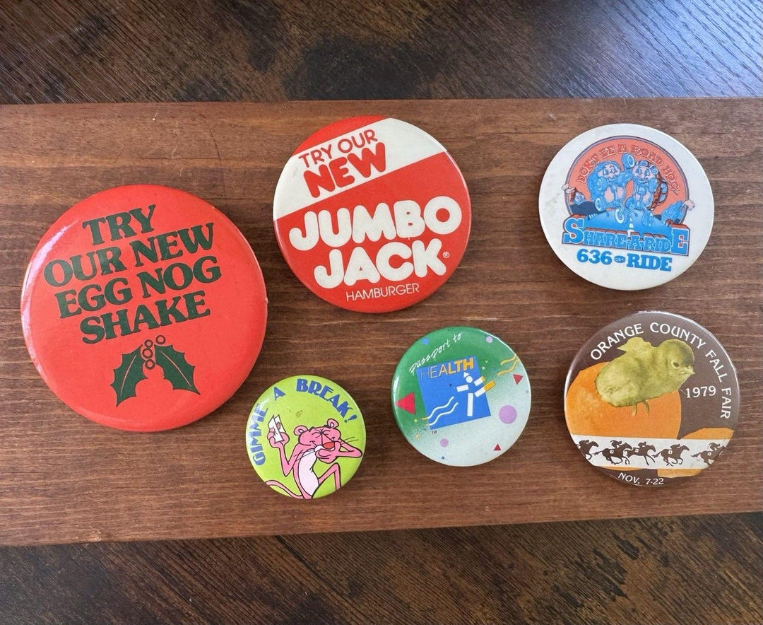 Vintage Advertising Pins Buttons Pin Back Pinback Lot of 6 - Etsy