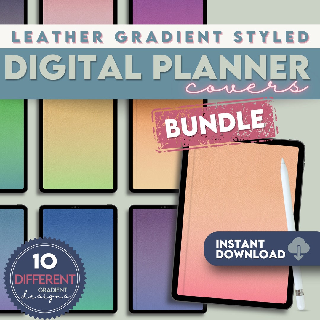 Digital Planner Covers for Goodnotes Gradient Leather Notebook Cover