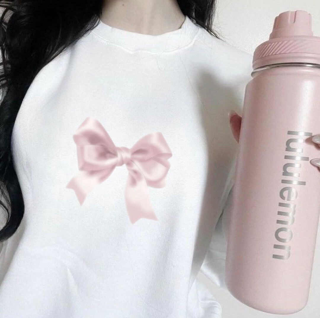 Trendy Sweatshirt Coquette Y2K Ballerina Aesthetic Pink Bow Ribbon