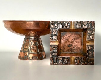 Ildikó Szilágyi Vintage Brutalist Copper & Bronze Decorative Set