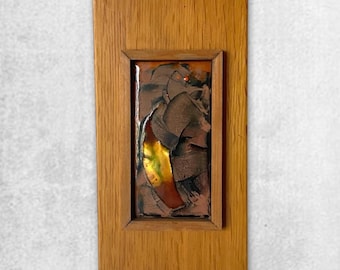 Gábor Rácz Signed Fire Enamel Wall Art: Vintage Hungarian Modernist