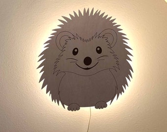 Igel Lampe LED Handmade Holz Nachtlicht, Baby Nachtlicht, Kinderzimmerlampe, Minimalistisch, Nachtlicht Geschenk
