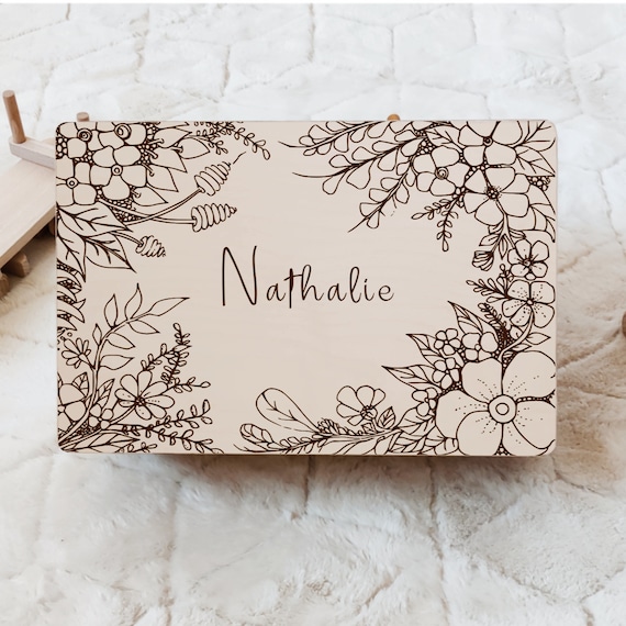 Memory Box Baby, Personalisierte Holzbox, Erinnerungsbox für Baby, Holzbox, Holzbox für Babyerinnerungen,Personalisiertes Geschenk für Baby