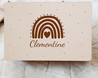 Memory Box Baby, personaliseerbare holzbox, doos voor baby's, doos voor baby's, doos voor baby's, personaliseerbare cadeau voor baby