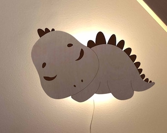 Dinosaur lamp LED Handmade wooden Kids night light, Nursery decor,Birthday baby gift, Kinderzimmerlampe, Minimalistisch, Nachtlicht geschenk
