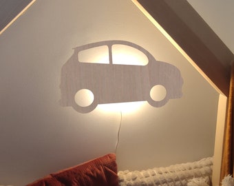 Car lamp LED Handmade wooden Kids night light, Nursery decor,Birthday baby gift,Kinderzimmerlampe, Minimalistisch, Auto-Nachtlicht geschenk
