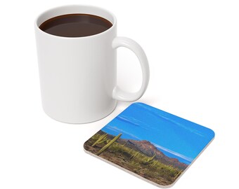 Arizona - Sonoran Desert Landscape Cork-Backed Coaster (Single)