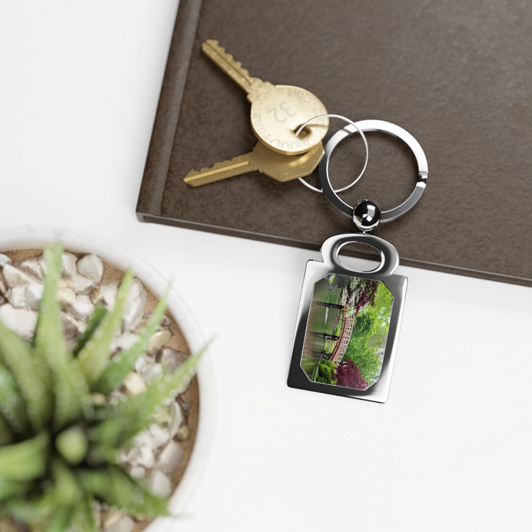 Bridge Shape Key Chain Missouri - Wooden Bridge, Japanese Garden Rectangular Photo Keychain - Etsy