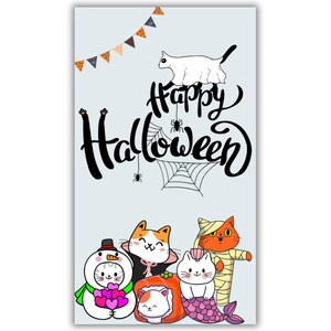 Fröhliches Halloween Katzen Kostüm als Geschenkanhänger zum ausdrucken oder ausdrucken als Gastgeschenk für eine Halloween Party, Studentengeschenke, Lehrergeschenke oder Süßes oder Saures Taschen