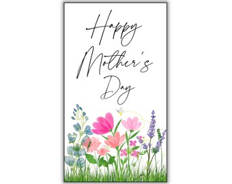 Happy Mother's Day Wildflower Printable Gift Tag for Goodie or Favor Bags