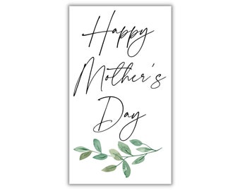 Mother's Day Leaf Gift Tag: Printable Cookie Tag (PDF)