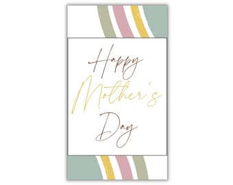 Rainbow Mother's Day Gift Tag, Printable Favor Tag (PDF)