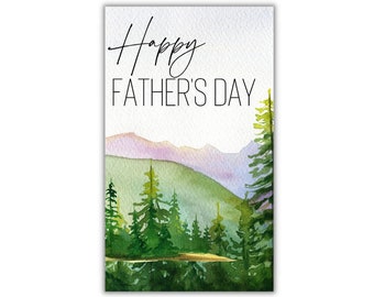 Watercolor Forest Father's Day Gift Tag Printable (PDF)