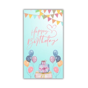 Etiqueta para cartão de presente de feliz aniversário, presentes para ele, ideias para presentes para ela, produtos assados, plantas, vinho, lembrança para comemoração, download instantâneo, PDF para impressão