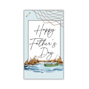 Angeln Vatertag Goodie Bag Geschenkanhänger Druckbare Ideen für Papa Papa Opa Opa Papa Ehemann Stiefvater von Tochter Sohn Frau