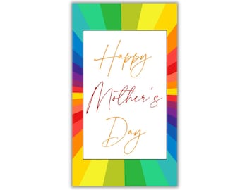 Rainbow Burst Mother's Day Gift Tag (Printable Tags)