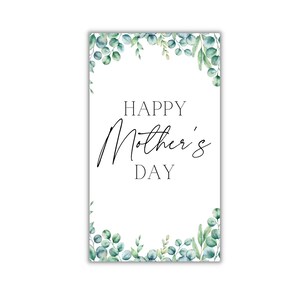 Happy Mother&#39;s Day Eucalyptus Border Cookie Gift Tag Easy Quick Present for Mom Printable pdf Instant Download