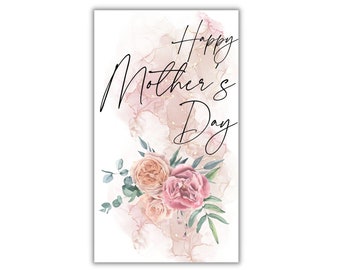 Happy Mother's Day Pink Smoke Printable Gift Tag for Goodie or Favor Bags