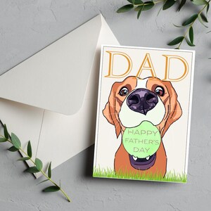 Carte et enveloppe pour papa chien lévrier, fête des pères, imprimable numérique pdf, idées cadeaux pour lui papa beau-père petit ami grand-père de chien