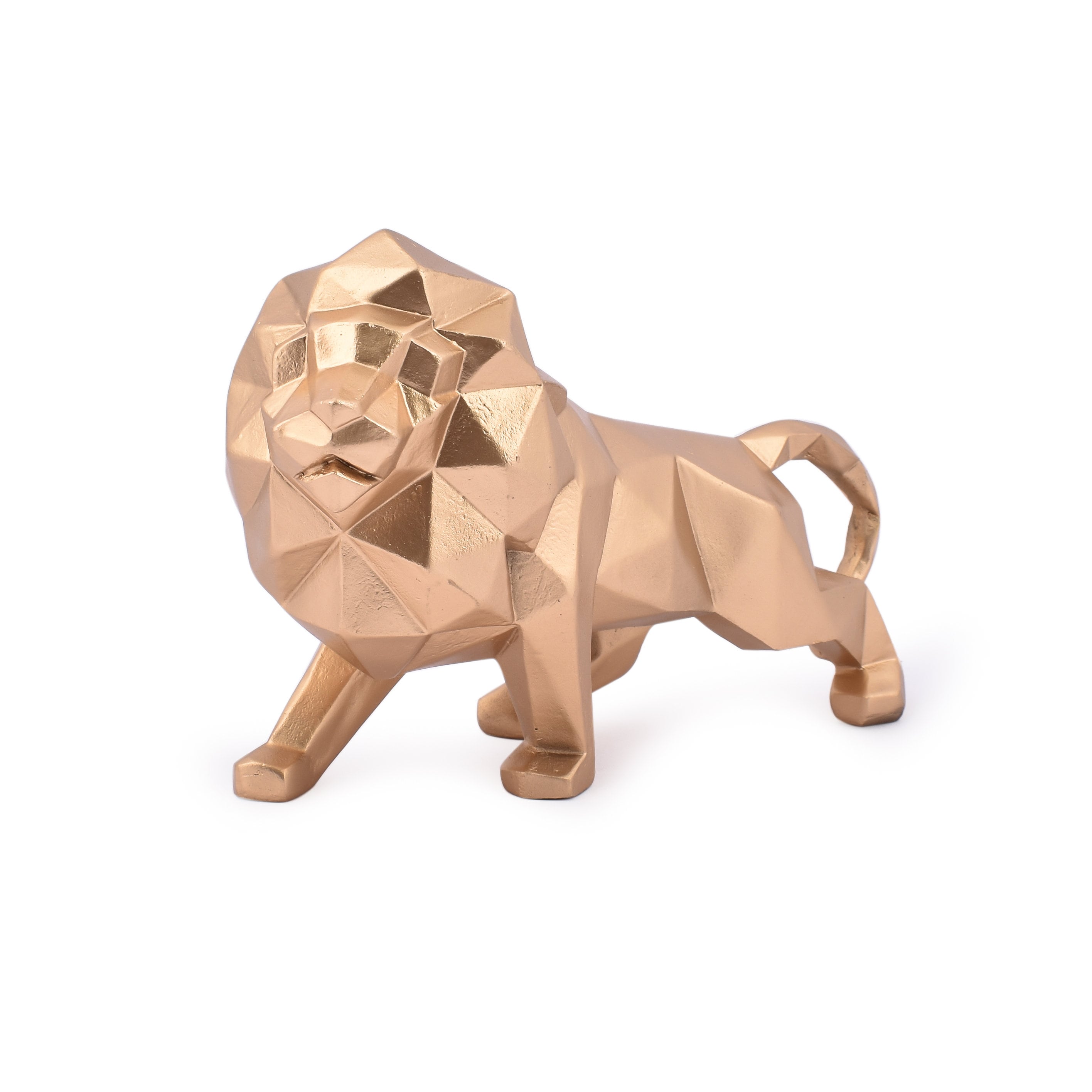 Golden Lion Decor – Diamond Cut Table Accent, Luxurious Sculpture - Etsy
