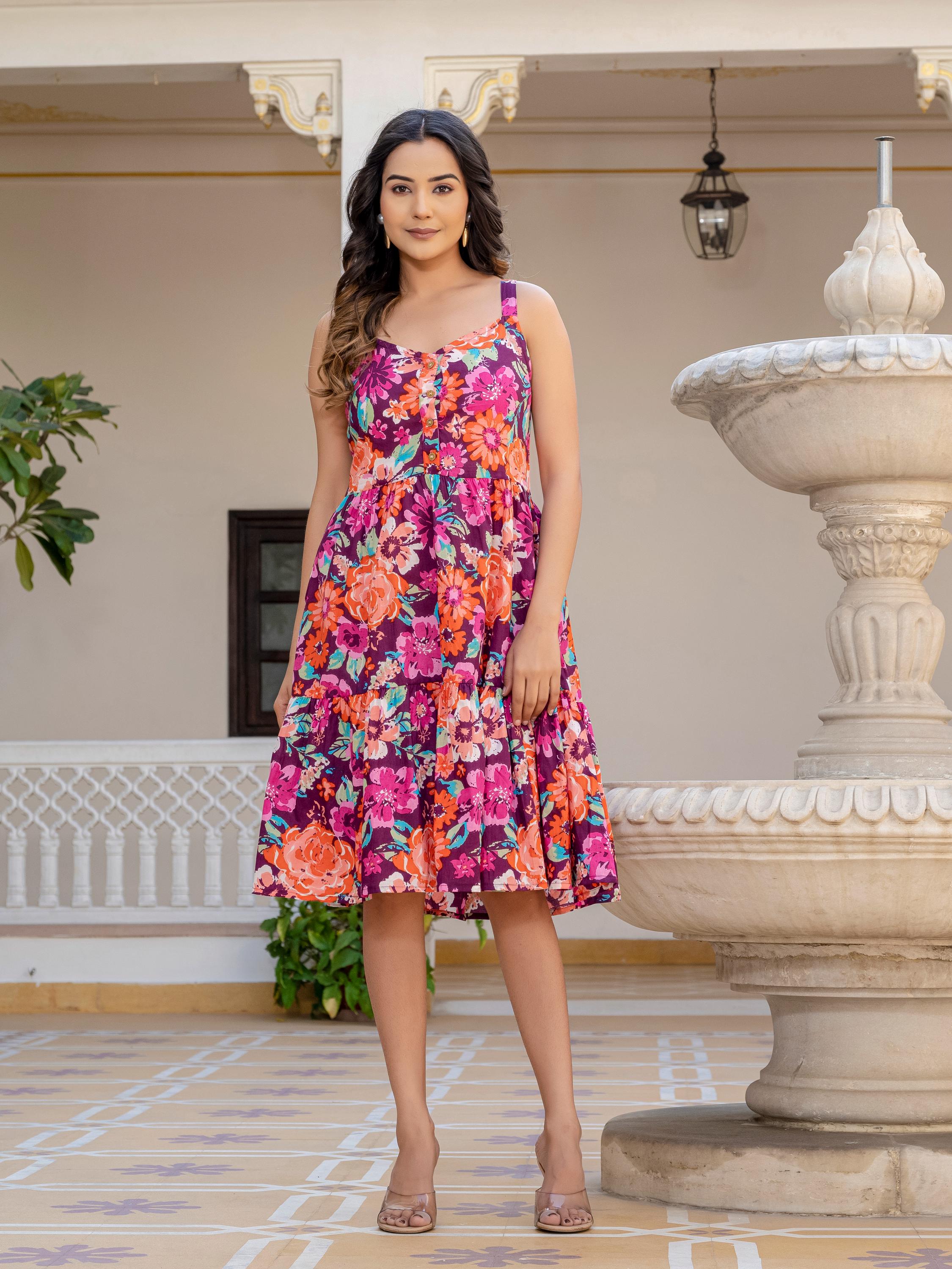 sleeveless cotton sun dresses Floral V Neck Sleeveless Cotton Spring Summer Maxi Dress