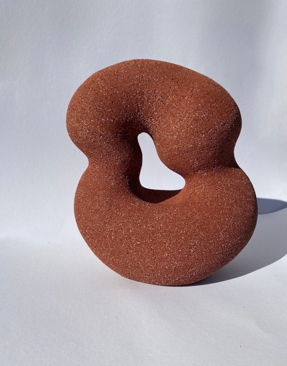 Abstract Red Ceramic Sculpture