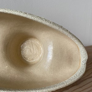 Beige vase with craters/ Ceramic vase with magma glaze image 8