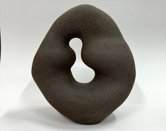 Black abstract ceramic sculpture
