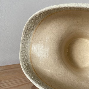 Beige vase with craters/ Ceramic vase with magma glaze image 3