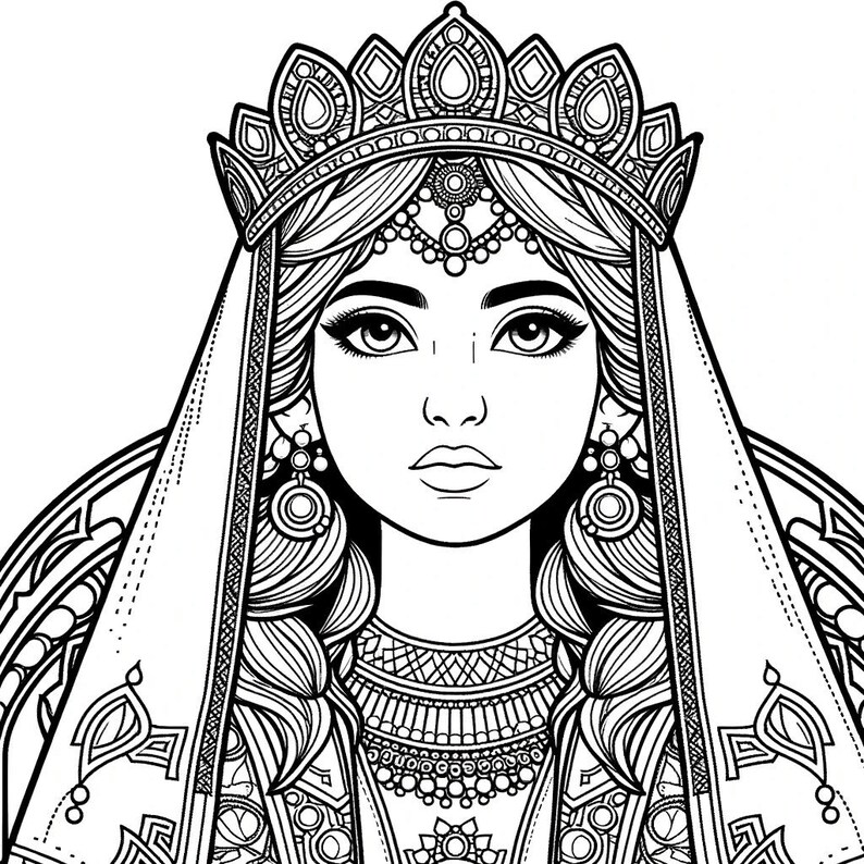 Esther's Coronation Purim Coloring Book Series 6 Pages, the Purim Story ...