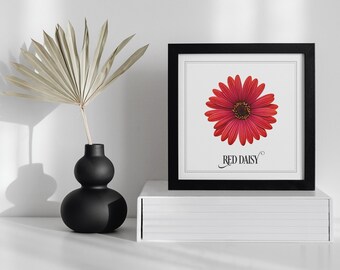 Impressão de arte digital RED DAISY, Incognito Deadhead, boho, hippie, Grateful Dead, Billy Strings, bluegrass, limpo, download instantâneo